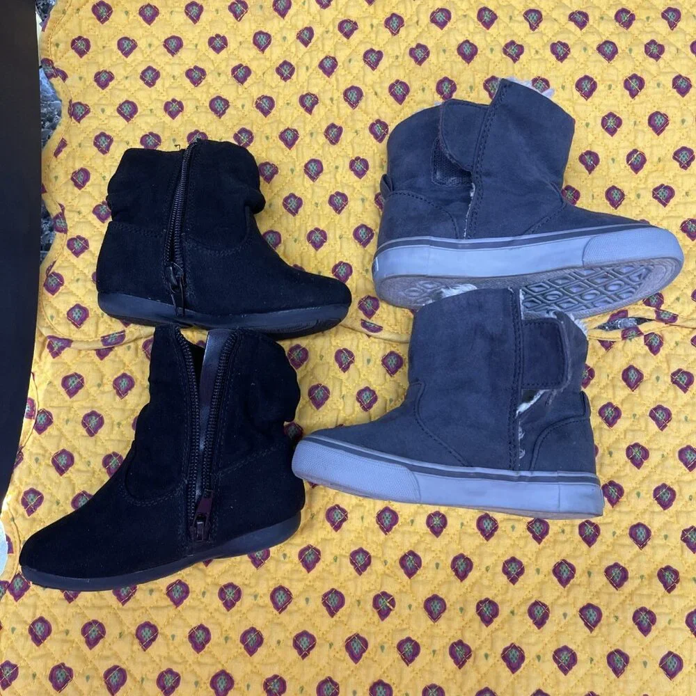 GYMBOREE ICE ALL-STAR GRAY SHERPA LINED SUEDE BOOT Sz7 AND Wonderful Nation Sz 5